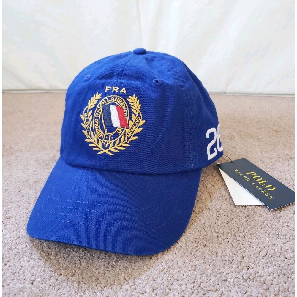 NWT Polo Ralph Lauren France 2026 Soccer Adult Blue Strapback Hat Cap Football
